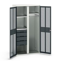 bott verso Kleiderspind mit Belüftung, mit 3 Fachböden und 4 Schubladen, BxTxH: 1050 x550 x 2000 mm