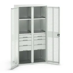 bott verso Kleiderspind mit Belüftung, mit 4 Fachböden und 8 Schubladen, BxTxH: 1050 x550 x 2000 mm
