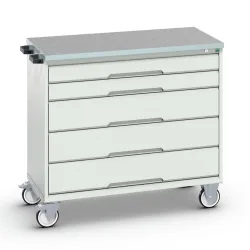 bott verso mobiler Schubladenschrank, mit 5 Schubladen und Linoleum-Top