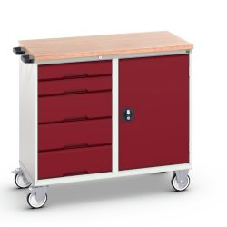 bott verso Montagewagen, mit 5 Schubladen, Tür und Multiplex-Top