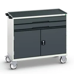 bott verso mobiler Schubladenschrank, mit 2 Schubaden, Tür und Abrollrand, BxTxH: 1050 x 550 x 965 mm