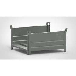 Langgutgestell mit 2 Längswänden, LxB 1200 x 1000 mm, grau RAL 7005 Heson