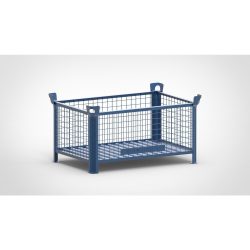 HESON® Industrie-Gitterbox, Wände feststehend, lackiert, HxBxT 600 x 1.200 x 800 mm, enzianblau