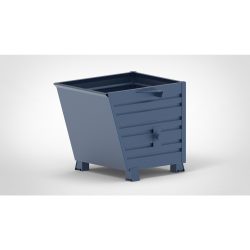 HESON® Stapelbarer Kippbehälter, mit Füssen, lackiert, BxT 800 x 1.000 mm, enzianblau
