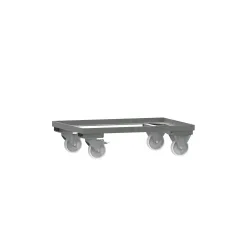 Fahrgestell für HESON® Gitterbox, lackiert, für Behälter 800 x 600 mm, mausgrau