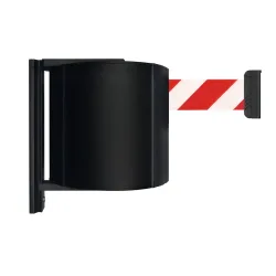 Absperr-Wandgurt XXL mit magnetischem Endstück, Länge 10 m, rot / weiss diagonal gestreift