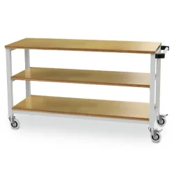 Bedrunka+Hirth Mobile Werkbank R 18-16, HxBxT 880 x 1.500 x 540 mm, lichtgrau, 2 Fachböden