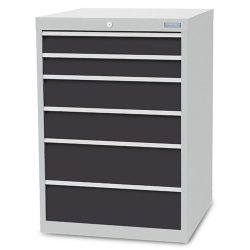 Bedrunka+Hirth Schubladenschrank R 24-24, HxBxT 1.019 x 705 x 736 mm, lichtgrau, anthrazitgrau, 6 Schubladen 2x100 + 2x150 + 2x200 mm