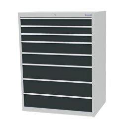Bedrunka+Hirth Schubladenschrank R 36-24, HxBxT 1.319 x 1.005 x 736 mm, lichtgrau, anthrazitgrau, 8 Schubladen 3x100 + 2x150 + 3x200 mm