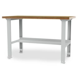 Bedrunka+Hirth Reihenwerkbank, HxBxT 859-1.059 x 2.000 x 750 mm, lichtgrau, höhenverstellbar, 1 Ablageboden