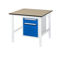 RAU höhenverstellbarer Werktisch Serie TOM, HxBxT 760-1.080 x 1.000 x 1.000 mm, 2 Schubladen, MDF Arbeitsplatte
