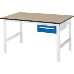 RAU höhenverstellbarer Werktisch Serie TOM, HxBxT 760-1.080 x 1.500 x 1.000 mm, 1 Schublade, MDF Arbeitsplatte