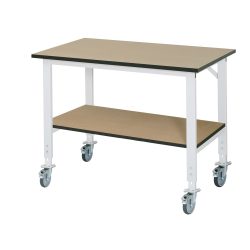 RAU höhenverstellbarer, mobiler Werktisch Serie TOM, HxBxT 910-1.230 x 1.250 x 800 mm, MDF Arbeitsplatte