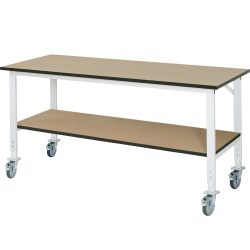 RAU höhenverstellbarer, mobiler Werktisch Serie TOM, HxBxT 910-1.230 x 2.000 x 800 mm, MDF Arbeitsplatte