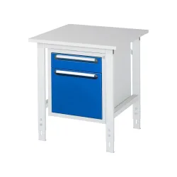 kaiserkraft Arbeitstisch mit Schubladenschrank, Unterbau-Container mit 2 Schubladen 1 x 120, 1 x 360 mm, BxT 750 x 800 mm, M-Platte, Stärke 22 mm