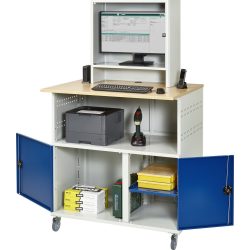 Computer-Station Typ 6018, B 1100 x T 800 x H 1810 mm, fahrbar