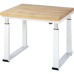 Arbeitstisch Serie adlatus 600, 1000 x 900 x 740-1140 mm, Buche-Massiv-Platte