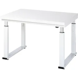 Arbeitstisch Serie adlatus 600, 1250 x 900 x 740-1140 mm, Hartlaminat-Platte