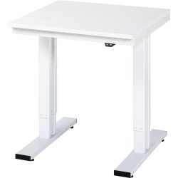 RAU elektrisch höhenverstellbarer Werktisch Serie adlatus 300, HxBxT 720-1.120 x 750 x 800 mm, melaminharzbeschichtete Arbeitsplatte