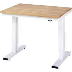 RAU elektrisch höhenverstellbarer Werktisch Serie adlatus 300, HxBxT 720-1.120 x 1.000 x 800 mm, Arbeitsplatte Buche