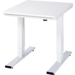RAU elektrisch höhenverstellbarer Werktisch Serie adlatus 300, HxBxT 720-1.120 x 750 x 1.000 mm, melaminharzbeschichtete EGB-Arbeitsplatte