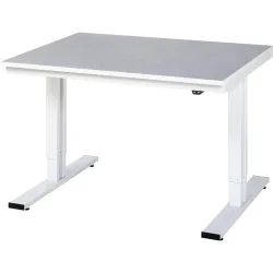 RAU elektrisch höhenverstellbarer Werktisch Serie adlatus 300, HxBxT 720-1.120 x 1.250 x 1.000 mm, Linoleum-/Universal-Belag Arbeitsplatte