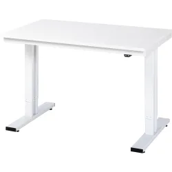 Arbeitstisch Serie adlatus 300, Melamin-Platte, B 1250 x T 800 x H 720 - 1120 mm