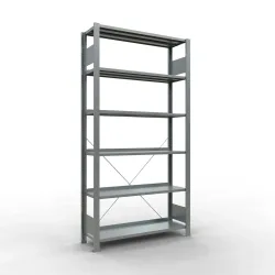 SCHULTE Aktenregal GF, einseitig, mit Endanschlägen, FL 85 kg, HxBxT 2.000 x 1.000 x 300 mm