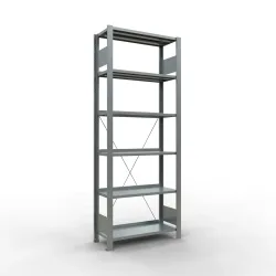 SCHULTE Aktenregal GF, einseitig, mit Endanschlägen, FL 85 kg, HxBxT 2.000 x 750 x 300 mm