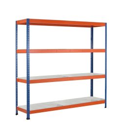 SCHULTE Weitspannregal, mit Stahlpaneelen, GF, HxBxT 2.438 x 2.146 x 621 mm