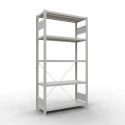 SCHULTE Fachbodenregal lichtgrau mit 5 Stahlblechböden, Fachlast 330 kg, HxBxT 2.000 x 1.060 x 436 mm