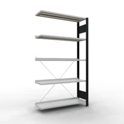 SCHULTE Aktenregal AF, einseitig, mit Endanschlägen, FL 85 kg, schwarz, HxBxT 1.800 x 1.000 x 300 mm