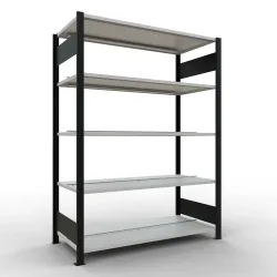 SCHULTE Aktenregal GF, doppelseitig, mit Mittelanschlägen, FL 150 kg, , schwarz, HxBxT 1.800 x 1.300 x 600 mm