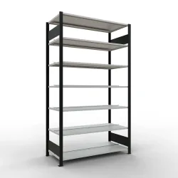 SCHULTE Aktenregal GF, doppelseitig, mit Mittelanschlägen, FL 150 kg, , schwarz, HxBxT 2.300 x 1.300 x 600 mm