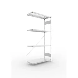 META Fachbodenregal CLIP SET, AF, FL 150 kg, verzinkt, 4 Böden, HxBxT 2.000 x 1.000 x 400 mm