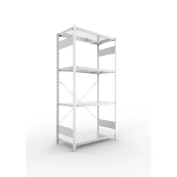META Fachbodenregal verzinkt mit 4 Stahlblechböden, Fachlast 150 kg, HxBxT 2.000 x 1.056 x 536 mm