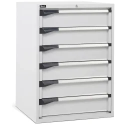 Fami MASTER Schubladenschrank, 6 Schubladen, HxBxT 1.000 x 714 x 726 mm, lichtgrau