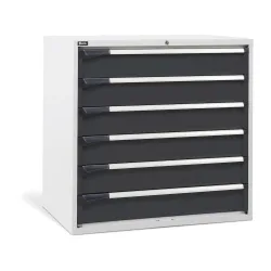 Fami MASTER Schubladenschrank, 6 Schubladen, HxBxT 1.000 x 1.020 x 726 mm, lichtgrau, anthrazit