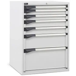 Fami MASTER Schubladenschrank, 7 Schubladen, HxBxT 1.000 x 714 x 726 mm, lichtgrau