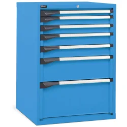 Fami MASTER Schubladenschrank, 7 Schubladen, HxBxT 1.000 x 714 x 726 mm, lichtblau