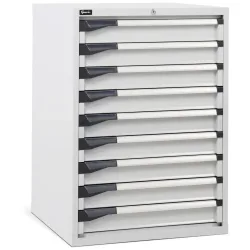 Fami MASTER Schubladenschrank, 9 Schubladen, HxBxT 1.000 x 714 x 726 mm, lichtgrau