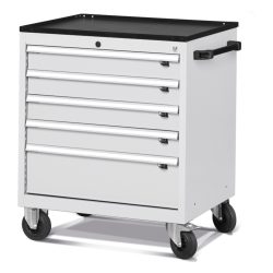 Fami FLEXA mobiler Schubladenschrank, 5 Schubladen, HxBxT 921 x 778 x 600 mm, lichtgrau
