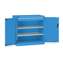 Fami PERFOM Flügeltürschrank, 1 Schublade, 3 Fachböden, HxBxT 1.000 x 1.023 x 555 mm, lichtblau