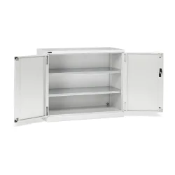Fami PERFOM Flügeltürschrank, 2 Fachböden, HxBxT 1.000 x 1.193 x 555 mm, lichtgrau
