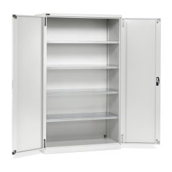 Fami PERFOM Flügeltürschrank, 4 Fachböden, HxBxT 2.000 x 1.193 x 555 mm, lichtgrau
