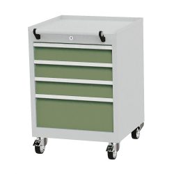 Bedrunka+Hirth Rollcontainer mit Schubladentragkraft 50 kg und Vollauszug, HxBxT 805 x 530 x 500 mm, resedagrün