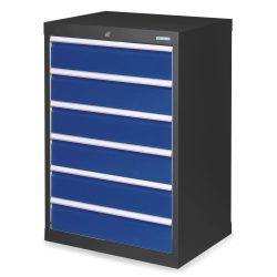 Bedrunka+Hirth Schubladenschrank Profi, Schubladen 6x150 mm, HxBxT 1.019 x 680 x 500 mm, anthrazitgrau/enzianblau