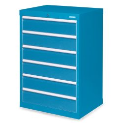 Bedrunka+Hirth Schubladenschrank Profi, Schubladen 6x150 mm, HxBxT 1.019 x 680 x 500 mm, lichtblau/lichtblau