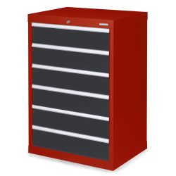 Bedrunka+Hirth Schubladenschrank Profi, Schubladen 6x150 mm, HxBxT 1.019 x 680 x 500 mm, rubinrot/anthrazitgrau