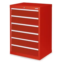 Bedrunka+Hirth Schubladenschrank Profi, Schubladen 6x150 mm, HxBxT 1.019 x 680 x 500 mm, verkehrsrot/rubinrot